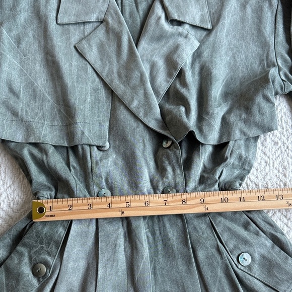 Vintage Rabbit Rabbit Rabbit Aqua Green Romper Size 6 - 100% Rayon - Picture 4 of 7